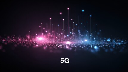 5G or 6G dot line mobile technology. Wireless data network and connection technology concept. high-speed, futuristic background. vector design.