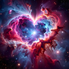 Colorful nebula in deep space