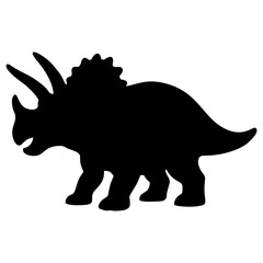 Silhouette of a Triceratops Prehistoric Herbivore