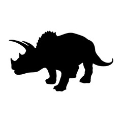 Silhouette of a Triceratops Prehistoric Herbivore