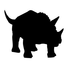 Silhouette of a Triceratops Prehistoric Herbivore