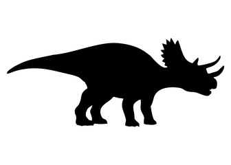 Silhouette of a Triceratops Prehistoric Herbivore