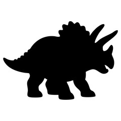 Silhouette of a Triceratops Prehistoric Herbivore