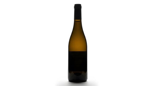 Elegant wine bottle against a clean white backdrop showcasing product detail. The bottle is in upright position and has a reflective surface.