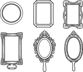 Collection of ornate vintage frames in various shapes and decorative styles