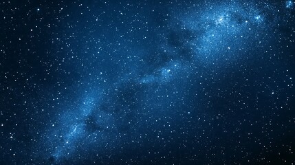 Obraz premium Abstract digital galaxy with glowing blue constellations and interconnected data points representing a futuristic technological network in deep space