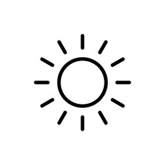 Sun icon symbol for apps and websites. Brightness sign and symbol