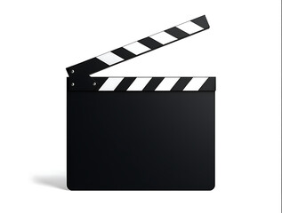 cinematic clapperboard with striped top and blank fields for director and camera info