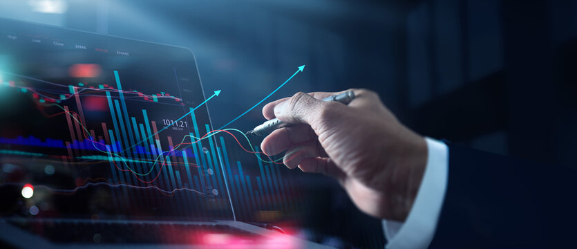 Businessman analysis graph growth of stock market, Broker, Financial and trading, Stock Market invest analytics risk, Investment Entrepreneur.