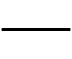 Horizontal Black Rounded Bar Isolated on Transparent Background