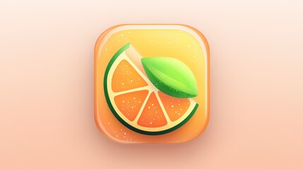 Citrus fruit slice app icon design