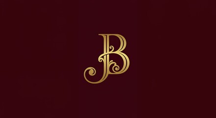 Gold initial jb monogram design