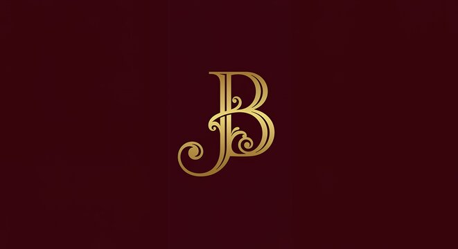 Gold initial jb monogram design