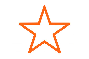 Obraz premium Simple orange five-pointed star on a transparent background, ideal for graphic design projects