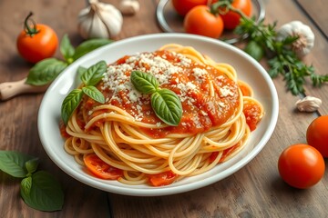 Rustic Italian Spaghetti with Fresh Tomato Basil Sauce
