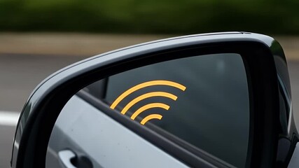 Side Mirror Reflecting Orange Blind Spot Detection System Automotive