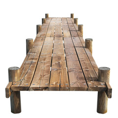 Fototapeta premium Wooden Bench on White Background Furniture Design