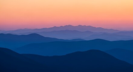 Misty Mountain Sunrise Landscape.