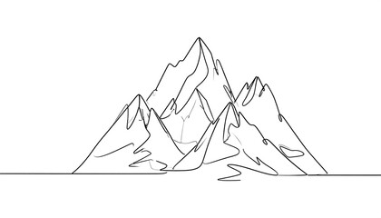Simple line drawing of a mountain range (1)