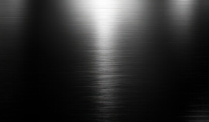 close-up of brushed metal surface with gradient lighting creating shiny reflections and horizontal texture