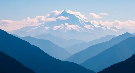 Majestic Mountain Range Panorama.