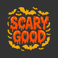 Hand lettering scary good halloween text halloween typography