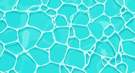 Abstract turquoise water surface with caustics pattern, seamless background for web design, branding materials, and refreshing summer visuals