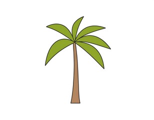 Obraz premium Simple cartoon palm tree