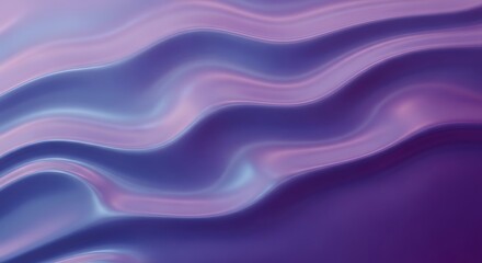 Obraz premium Iridescent wavy surface with flowing lines of purple and blue, creating a futuristic and elegant texture