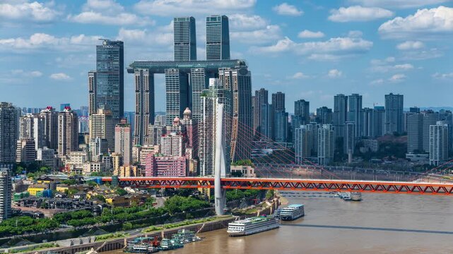 Overlooking the CBD area of Chongqing