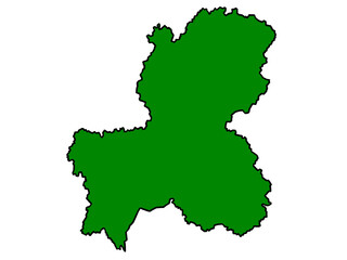 岐阜県の地図（縁取りグリーン）