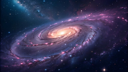 Swirling pastel galaxy with glowing star clusters and nebulae full hd 4k stock image download space stars