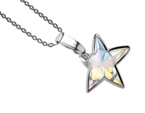 Iridescent Star Necklace PNG - Powered by Adobe