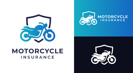 Motorcycle & Scooter Insurance Logo &ndash; Assurance Matching  Vector Shield Design for Security Branding