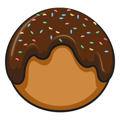 cute chocolate ball mascot character vector illustration, work of hand drawn