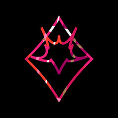 red star on black background