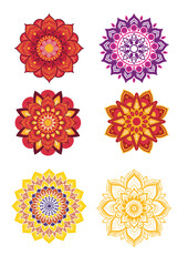 Fototapeta premium set of vector flowers mandala