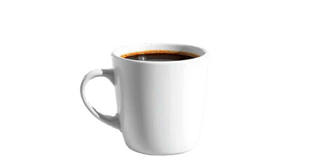 Realistic 3D render of a coffee cup isolated on transparent background, high-quality shadow, perfect graphic resource for mockup and design.
