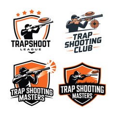 Trapshooting Logo Design Template for Shooting Sport Business.