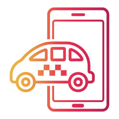 taxi Line Gradient Icon