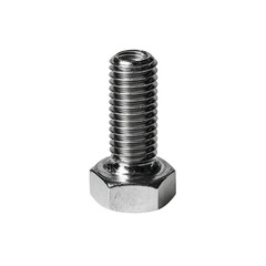Close-up of a metallic hex bolt