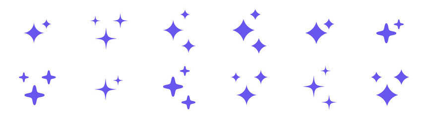 Stars sparkle icon set. brightness twinkle shine icons - Generative AI logo icon magic sparkle stars symbol , Artificial intelligence sign. Vector ai generated icon © icons gate