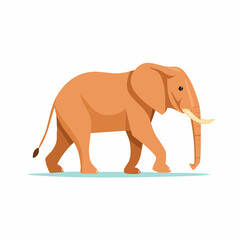 Fototapeta premium Elephant Walking Illustration in Flat Vector Wild Animal Safari Design 