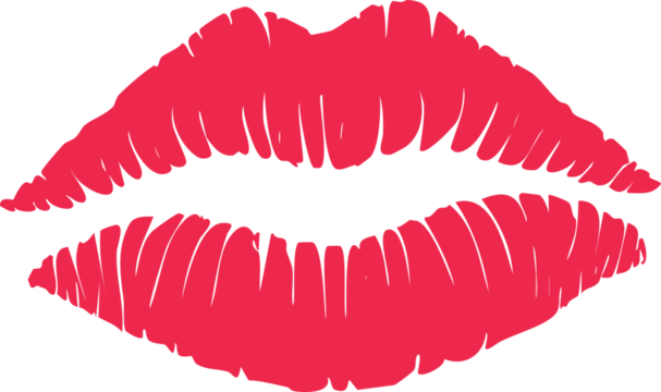 red lips isolated on white