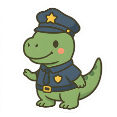 Fototapeta premium Cute Cartoon T - Rex Police