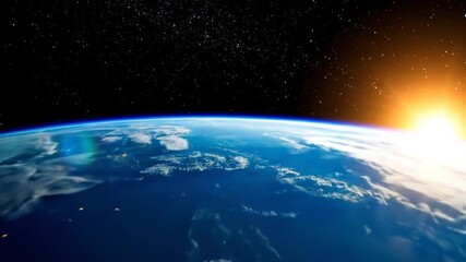 Earth view from space sunrise - Powered by Adobe