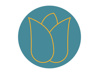 Tulip icon. Flower outline icon. Simple vector illustration in modern thin line style.