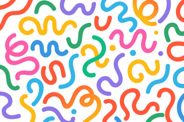 Abstract colorful wavy lines, Swirl, colorful wave line doodle seamless pattern background