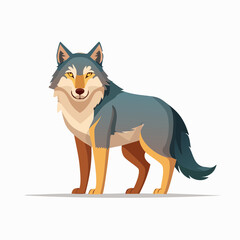Fototapeta premium Wolf Illustration in Flat Vector Wild Animal Predator Design 