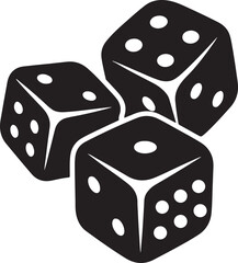 Dice Silhouette Vector Black and White Gaming Icon Art